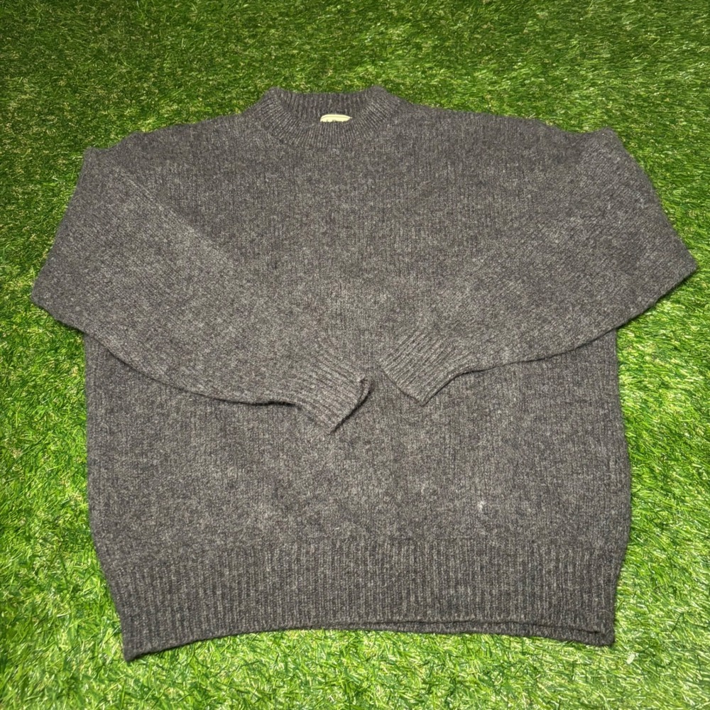 Vintage LL Bean Mens XXL Wool Blend Crewneck Sweater Gray Made in USA 1773
